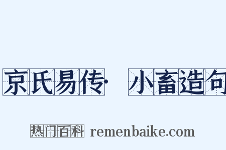 京氏易传·小畜造句是什么意思的图片